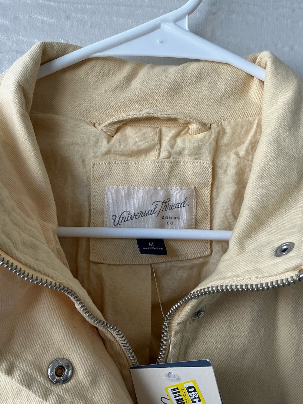 Universal Thread Pale Yellow Canvas Jacket with Silver Hardware - Picture 3 of 5